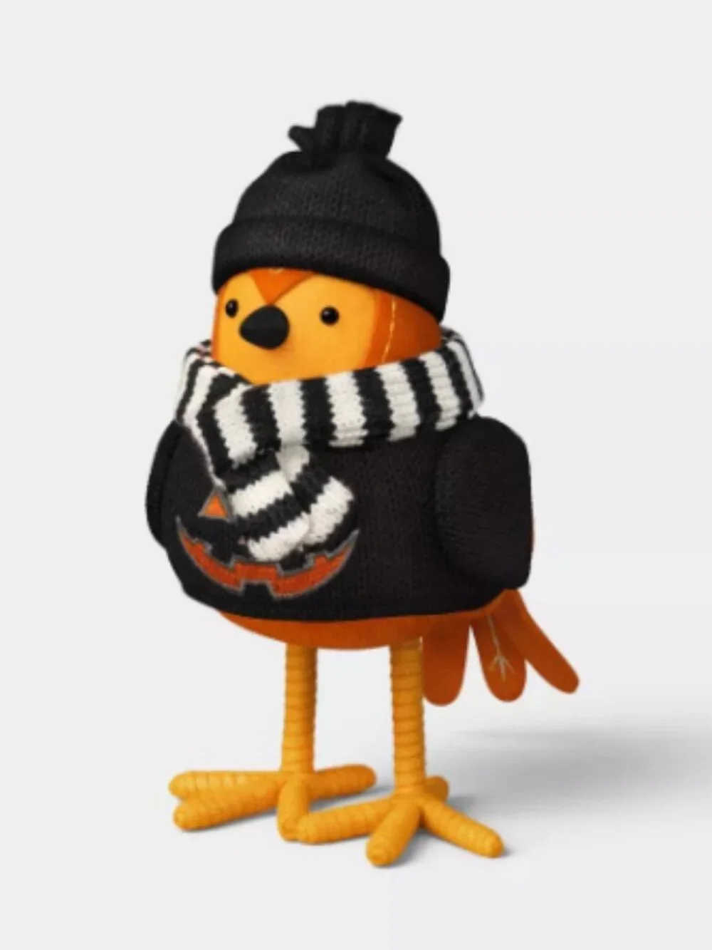 NWT Featherly Friends™ 'Flicker' Pumpkin Fabric Bird Figurine - Hyde and EEK!